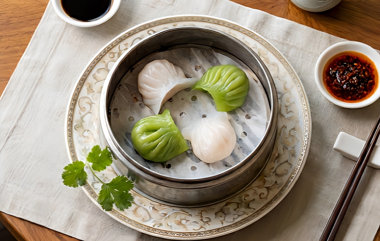 香港式二種エビ蒸し餃子
