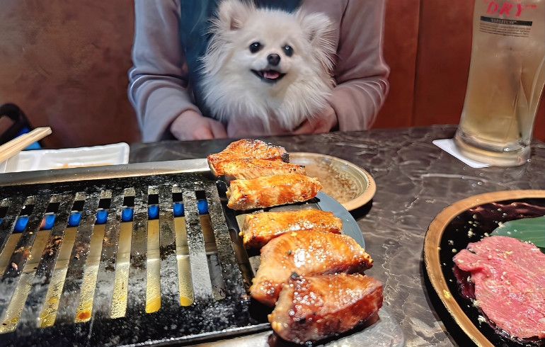 厚切り上タン（焼き後）とゆめちゃん
