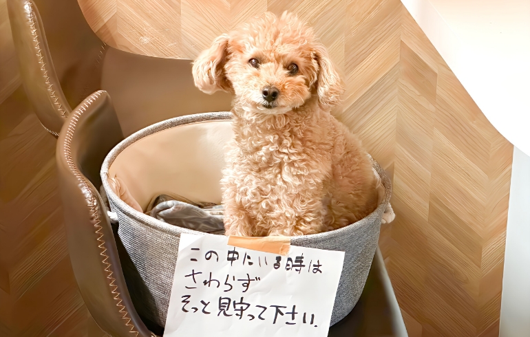 看板犬のきなこちゃん