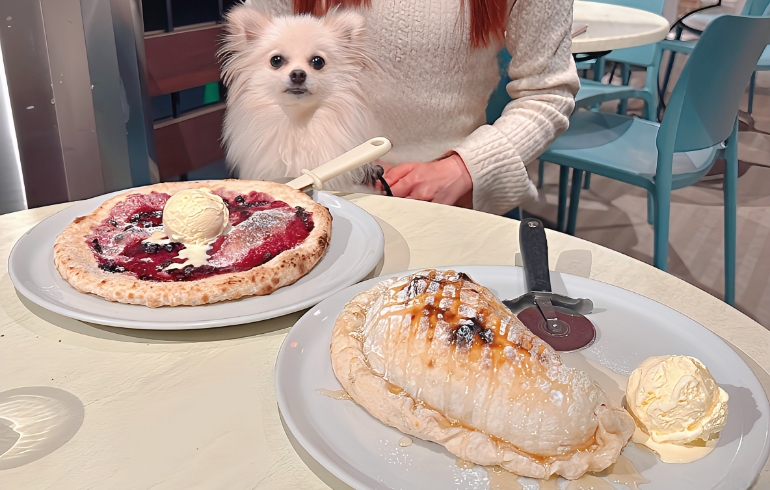 ドルチェピッツァとハニーバターピッツァとゆめちゃん