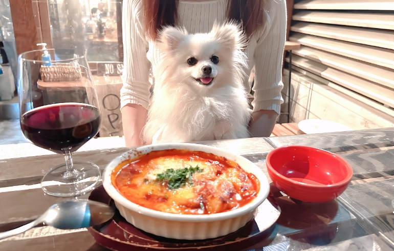ミミガーとスカモルツァチーズのオーブン焼きとゆめちゃん