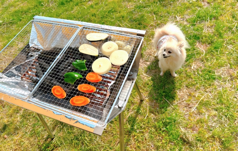 野菜焼き中