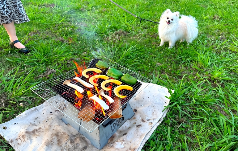野菜焼き中