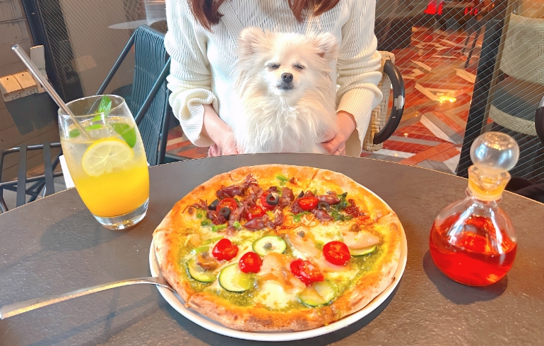 ハーフ&ハーフ（ピッツァ）とゆめちゃん