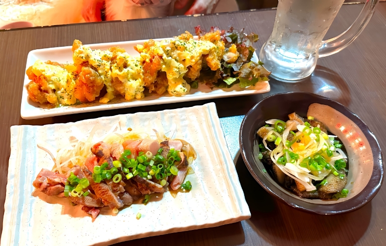 タルタルチキン南蛮と地鶏２種
