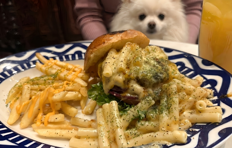 チーズマカロニバーガー