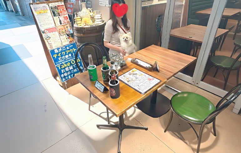 テラス席1とゆめちゃん