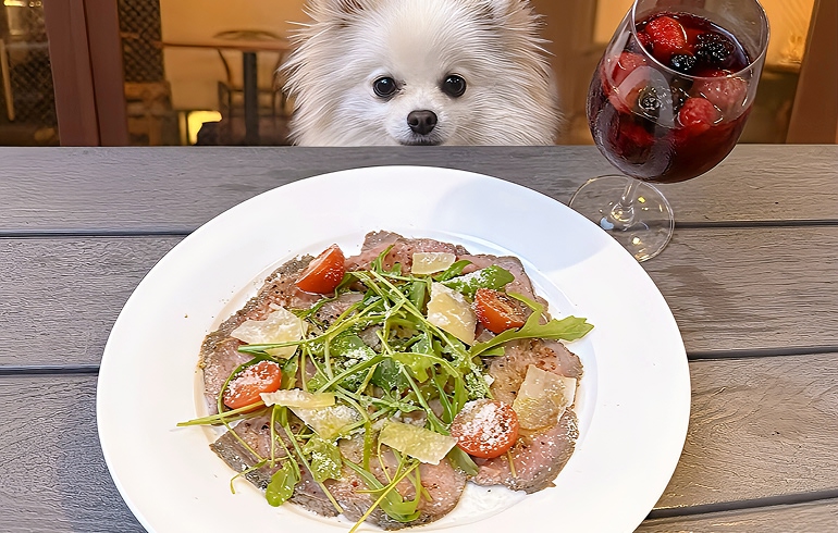 低温調理の牛肉のカルパッチョ