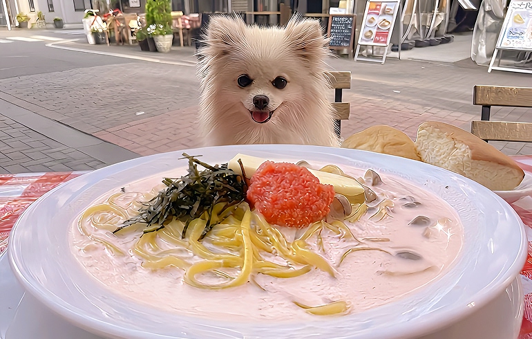 たらこのクリームスープパスタ