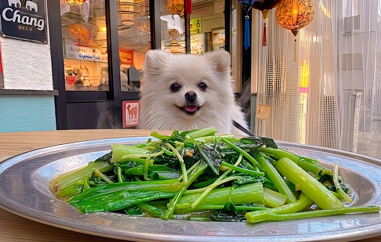 空芯菜と青菜炒め