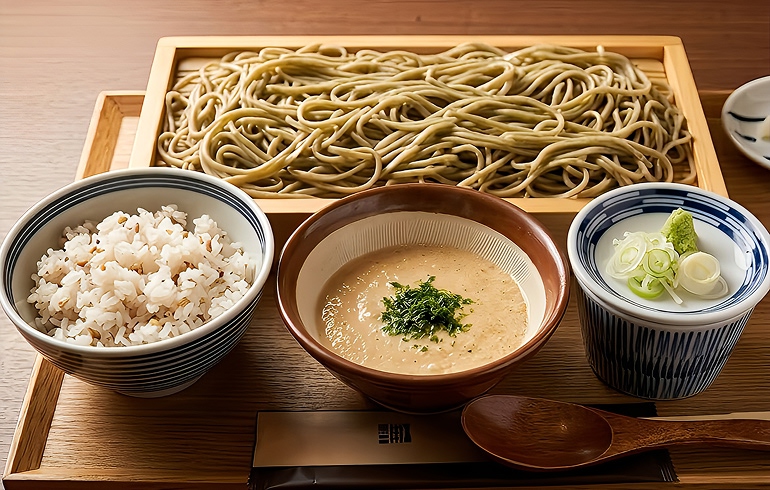 じねんじょ庵 市が尾店 自然薯麦とろとお蕎麦のセット