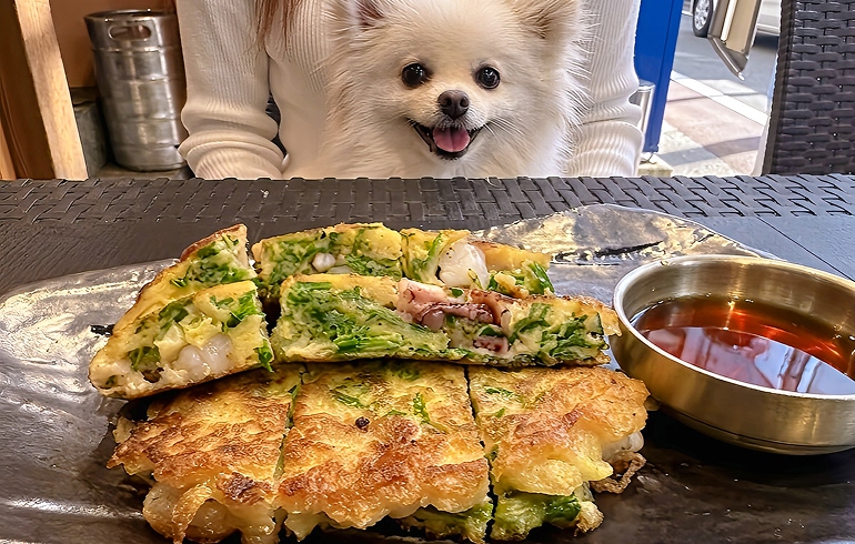魚介とケールのチヂミ