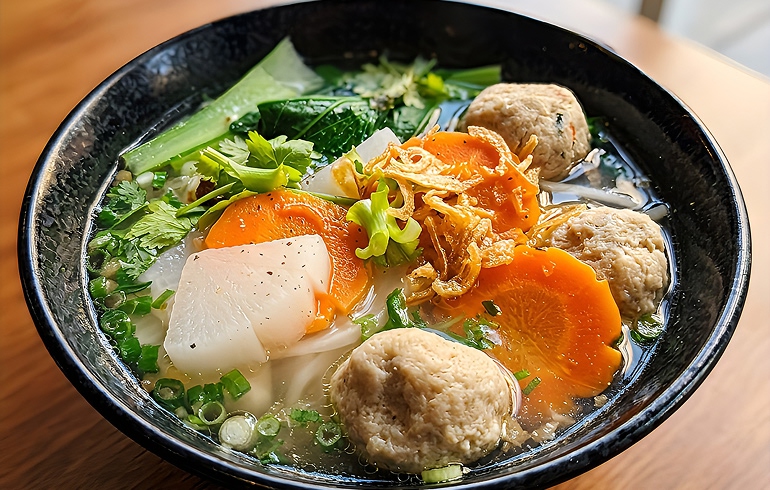 肉団子と野菜のフーティウ