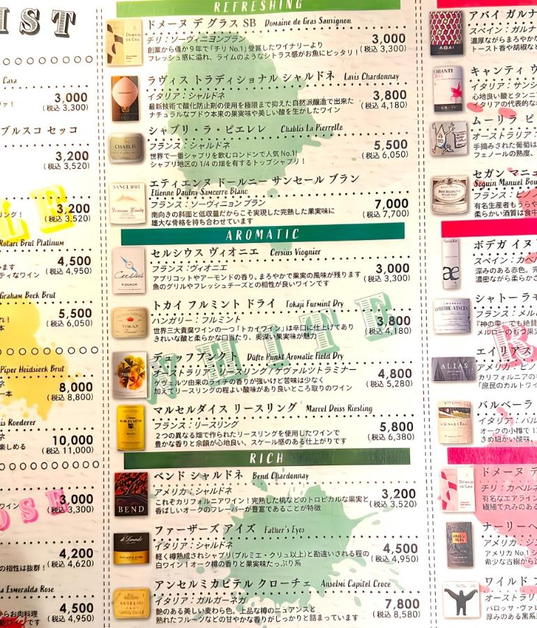 メニュー、ドリンク5 メニュー、ドリンク5