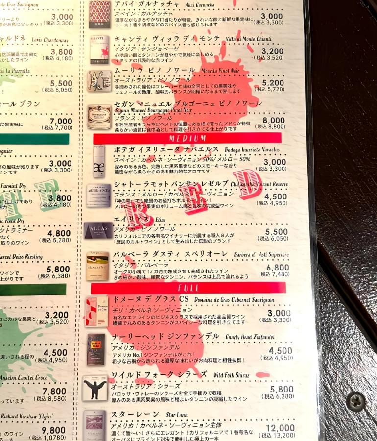 メニュー、ドリンク6 メニュー、ドリンク6