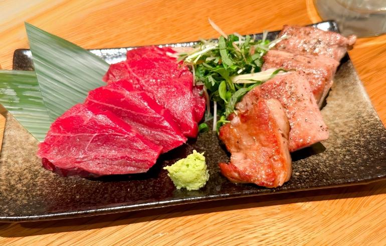 マグロのお刺身とステーキ マグロのお刺身とステーキ