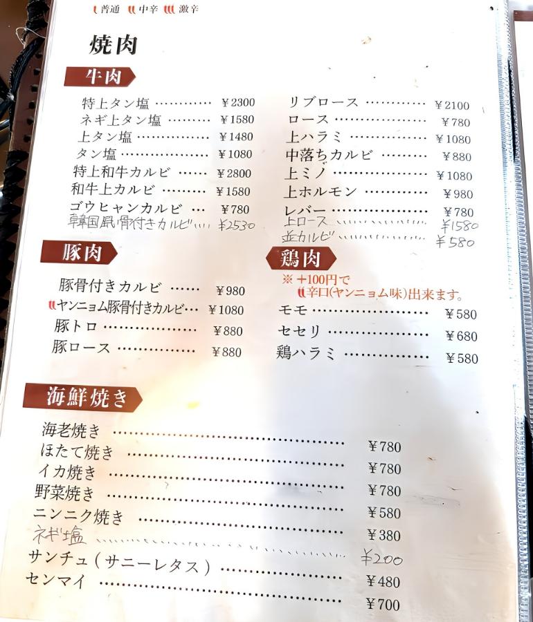 メニュー7 メニュー7