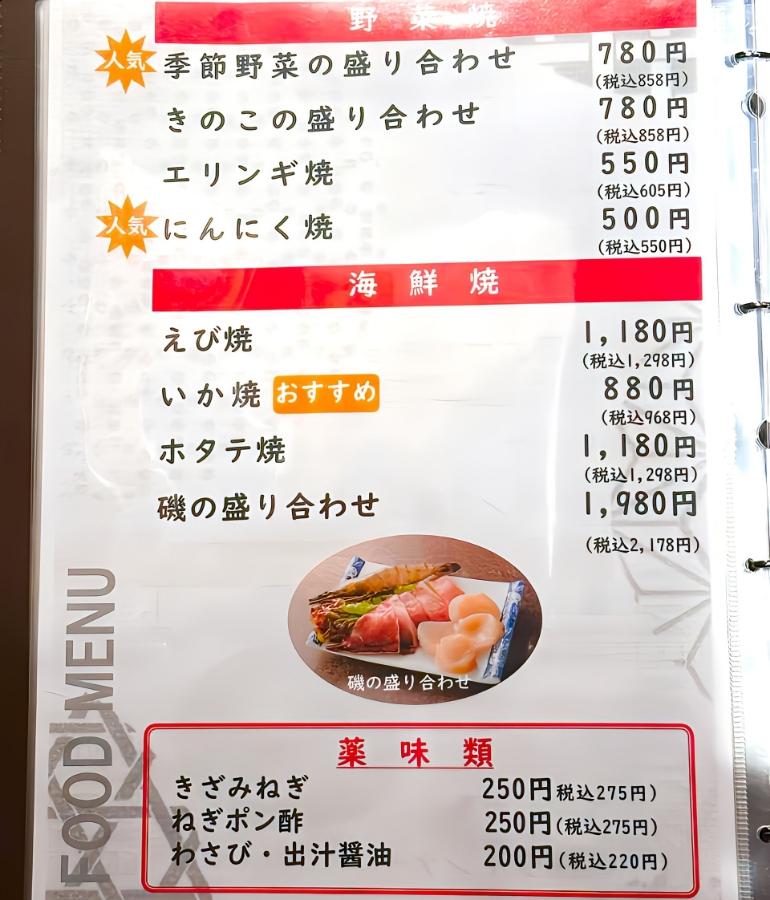 メニュー、料理7