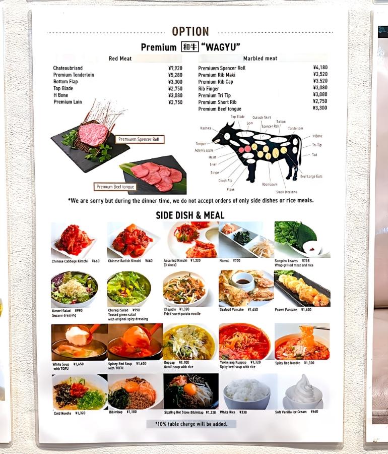 メニュー、料理6