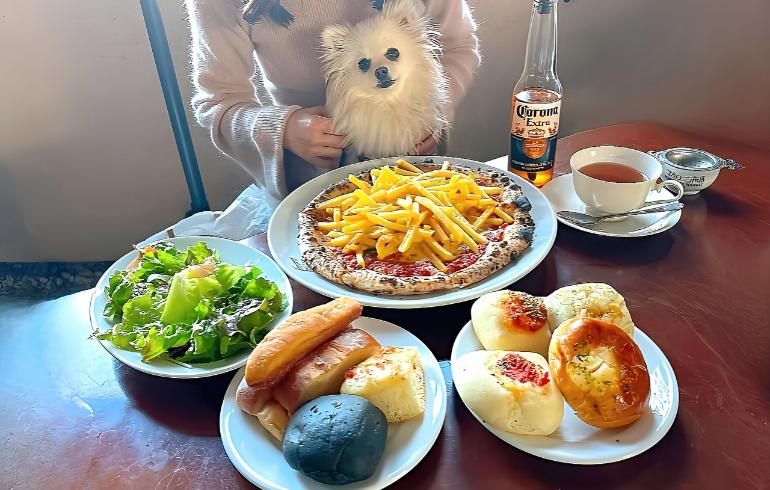 ナポリピッツァと料理数種 ナポリピッツァと料理数種