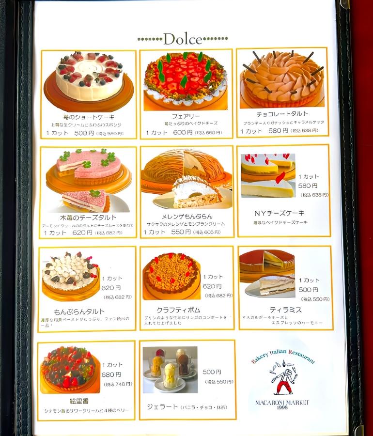 メニュー、料理8 メニュー、料理8