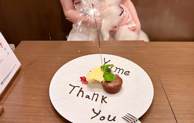 特別なデザートプレートとゆめちゃん 特別なデザートプレートとゆめちゃん