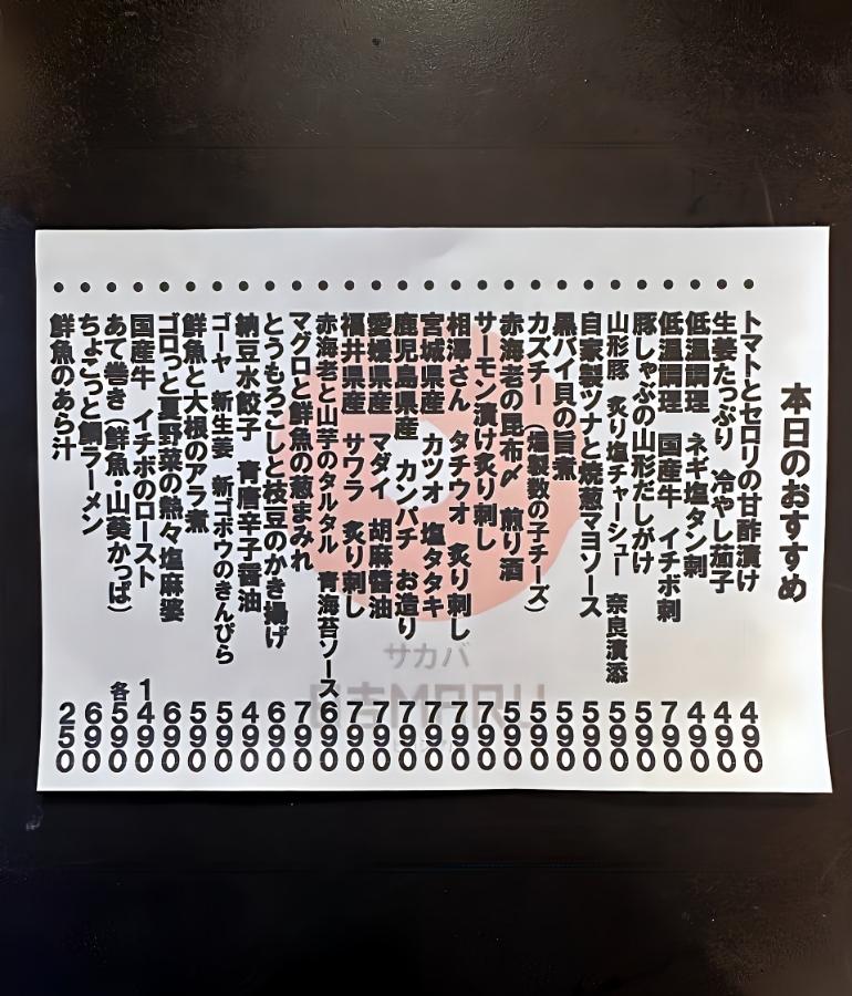 メニュー、料理1