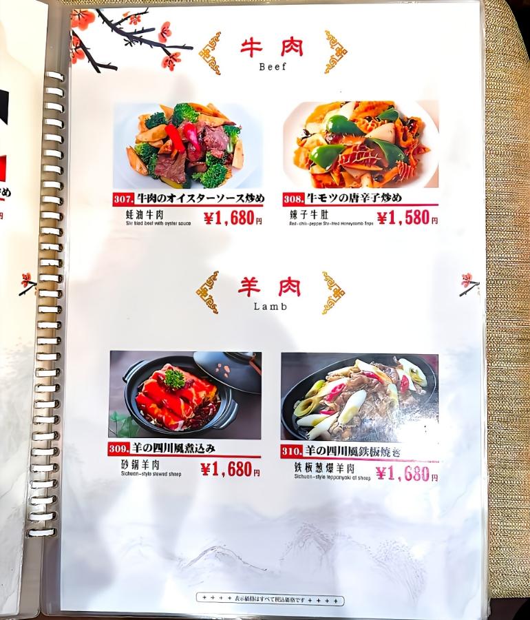 メニュー、料理19